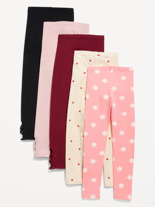Built-In Tough Full-Length Leggings 5-Pack for Girls