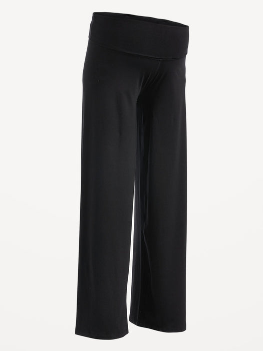 Maternity Rollover-Waist PowerChill Wide-Leg Pants