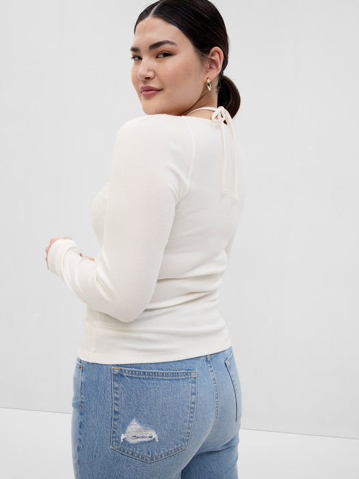 Modern Cut-Out Halter T-Shirt