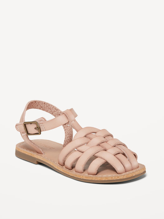 Faux-Leather Fisherman Sandals for Toddler Girls