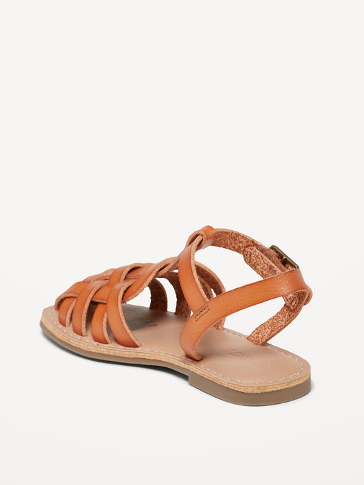 Faux-Leather Fisherman Sandals for Toddler Girls