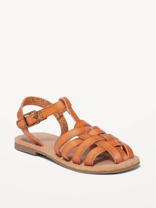 Faux-Leather Fisherman Sandals for Toddler Girls