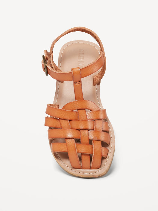 Faux-Leather Fisherman Sandals for Toddler Girls
