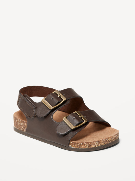 Faux-Leather Double-Buckle Sandals for Baby