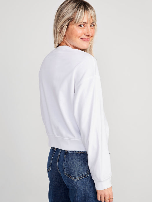 Cropped Vintage French-Terry Sweatshirt for Women