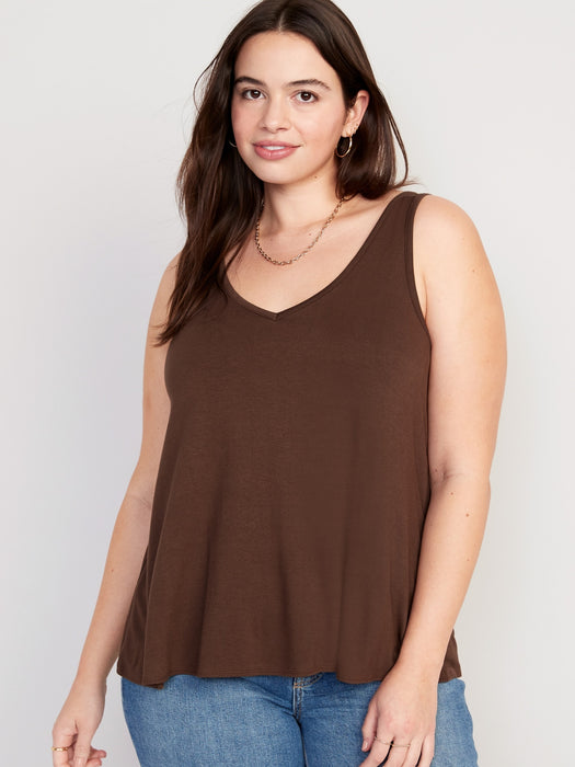 Sleeveless Luxe V-Neck Swing T-Shirt for Women