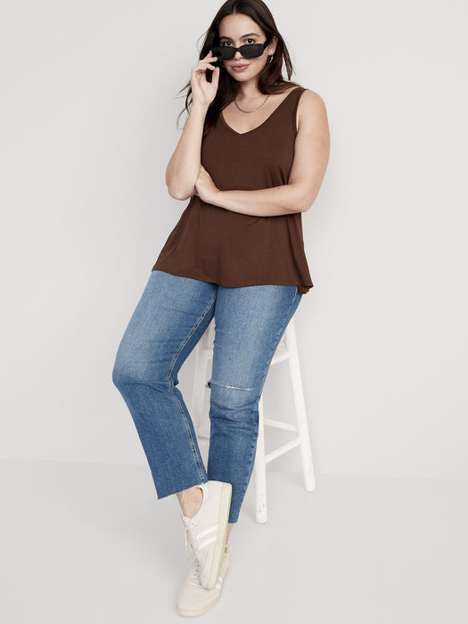 Sleeveless Luxe V-Neck Swing T-Shirt for Women