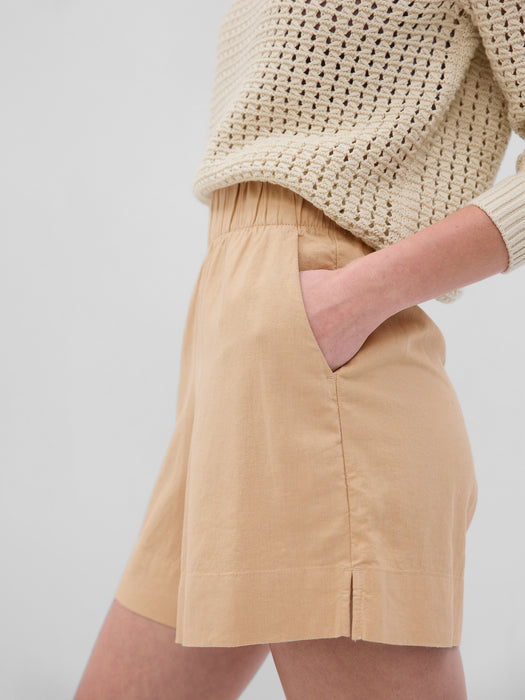 Linen-Blend Pull-On Shorts