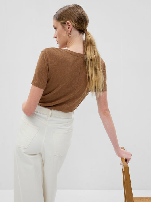 Linen-Blend T-Shirt