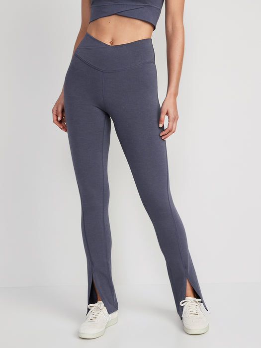 Extra High-Waisted PowerChill Cross-Front Split-Hem Leggings for Women
