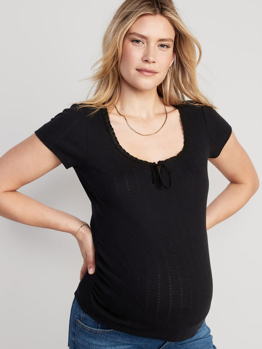 Maternity Pointelle-Knit Top