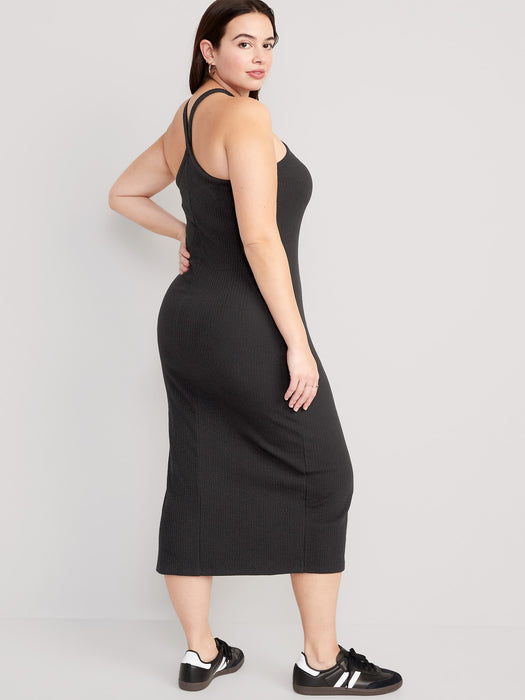 Rib-Knit Halter Midi Dress