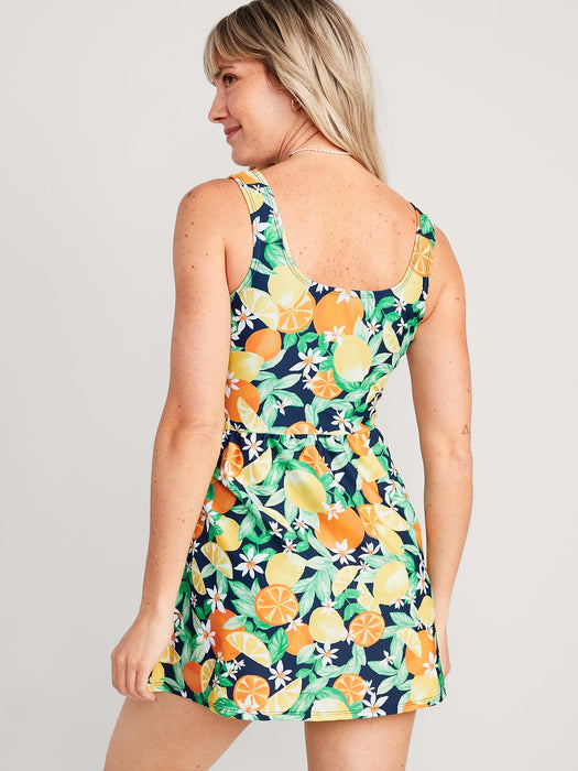 Wrap-Front Swimsuit Dress for Women