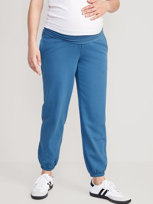 Maternity Rollover-Waist Jogger Sweatpants