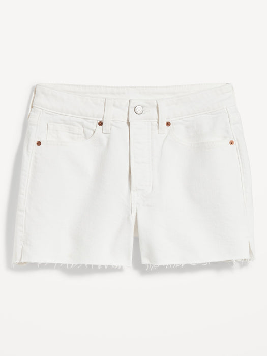 High-Waisted OG Straight White Jean Cut-Off Shorts for Women -- 3-inch inseam
