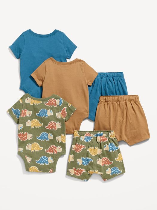 6-Piece Bodysuit and Shorts Set for Baby