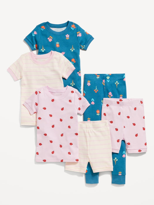 Unisex Snug-Fit 6-Piece Pajama Set for Toddler & Baby