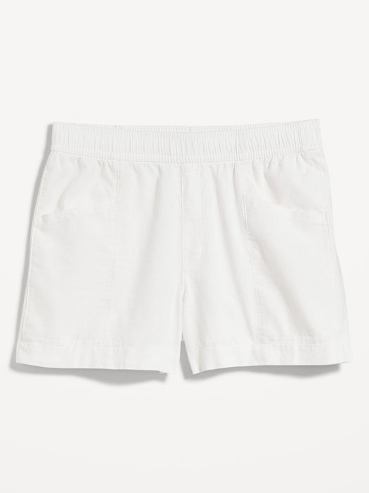 High-Waisted Linen-Blend Shorts -- 3.5-inch inseam