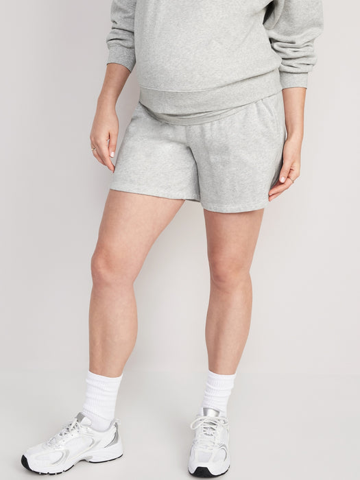 Maternity Rollover-Panel Sweat Shorts -- 6-inch inseam