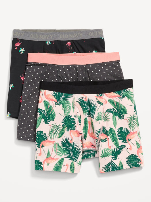 Printed Built-In Flex Boxer-Brief Underwear 3-Pack for Men -- 6.25-inch inseam
