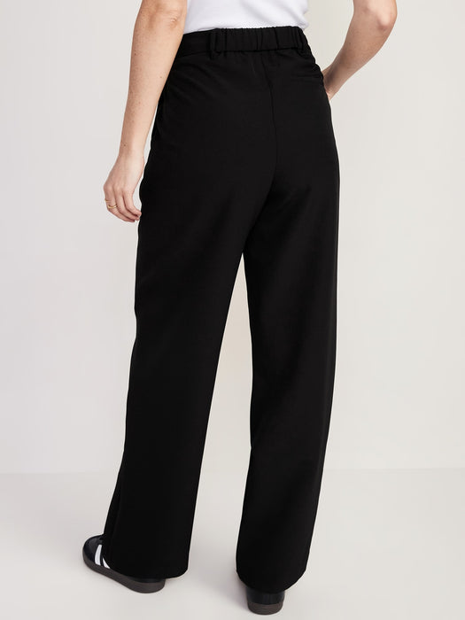 Extra High-Waisted Pleated Taylor Trouser Wide-Leg Pants for Women