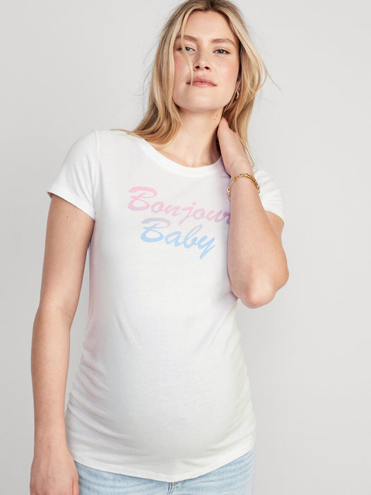 Maternity Graphic Side-Shirred T-Shirt