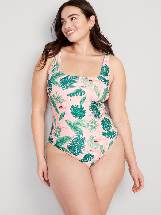 Matching Twist-Back Cutout One-Piece Swimsuit for Women