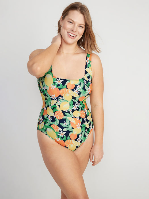 Matching Twist-Back Cutout One-Piece Swimsuit for Women