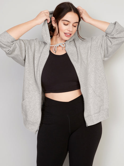 Slouchy Fleece Full-Zip Hoodie for Women