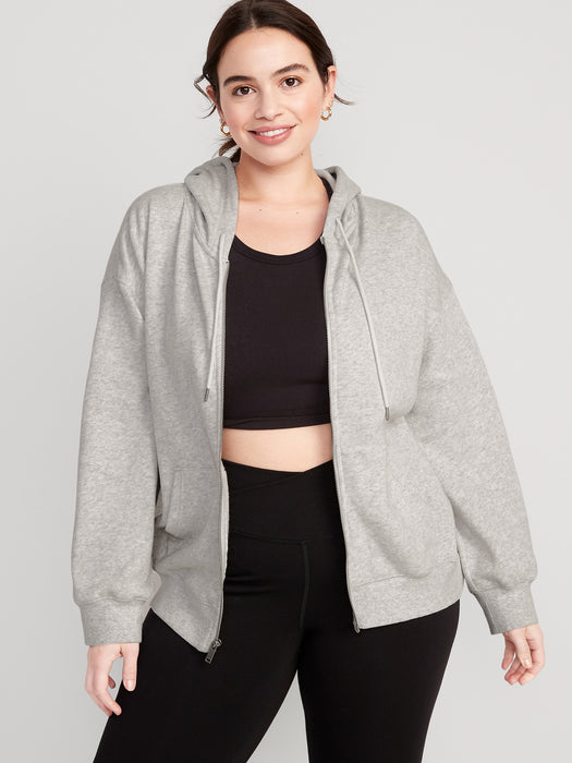 Slouchy Fleece Full-Zip Hoodie for Women