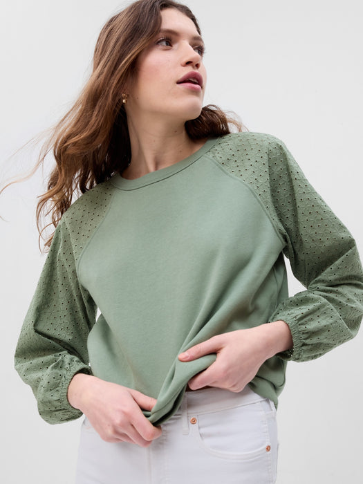Vintage Soft Eyelet Sweatshirt