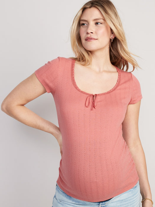 Maternity Pointelle-Knit Top