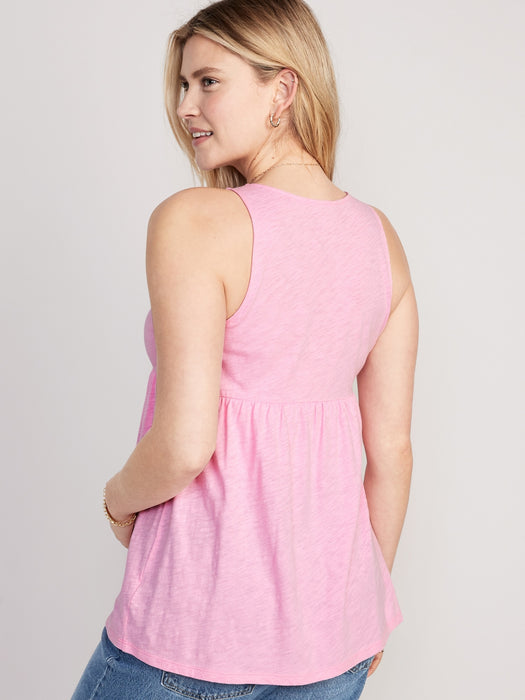 Maternity EveryWear Sleeveless Slub-Knit Peplum Top