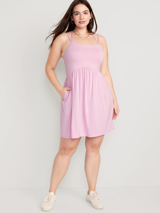 Fit & Flare Cross-Back Mini Cami Dress for Women