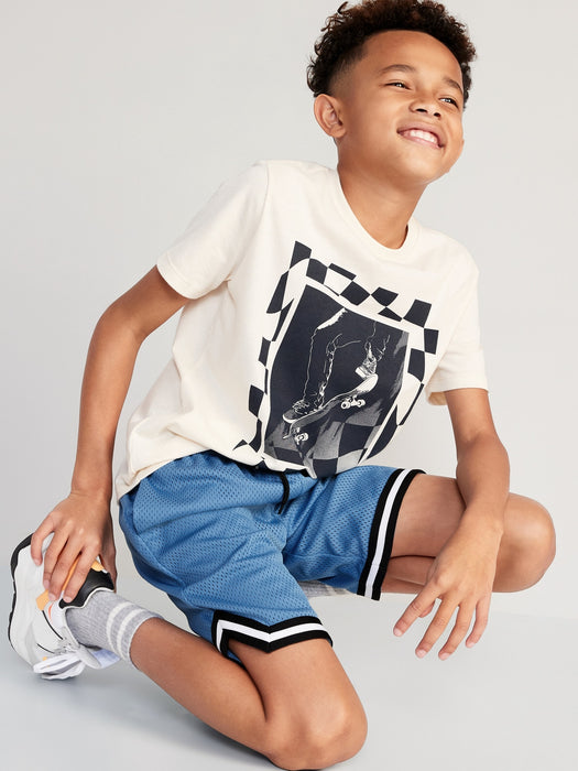 Mesh Basketball Shorts for Boys (At Knee)