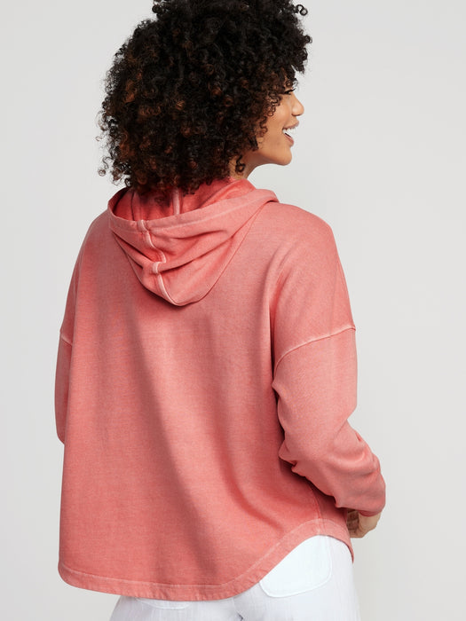 Slouchy French-Terry Tunic Hoodie for Women