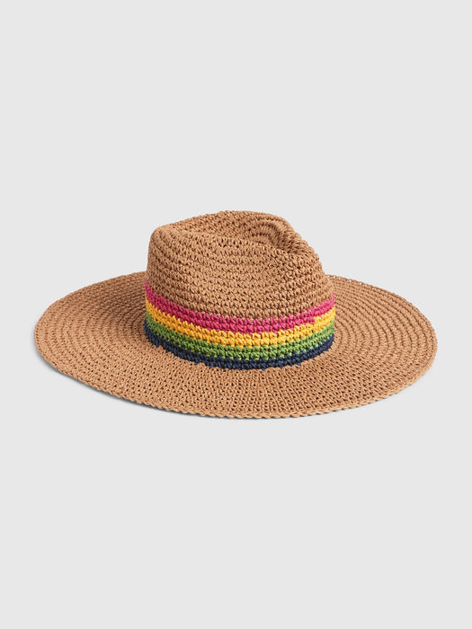 Rainbow Straw Panama Hat
