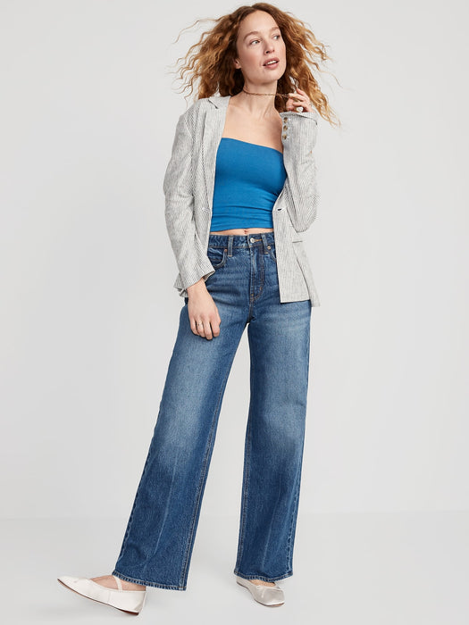 Curvy Extra High-Waisted Sky-Hi Wide-Leg Jeans for Women