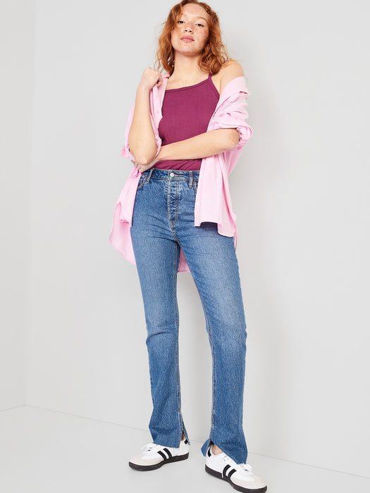 Scallop-Trimmed Pointelle-Knit Cami Top for Women