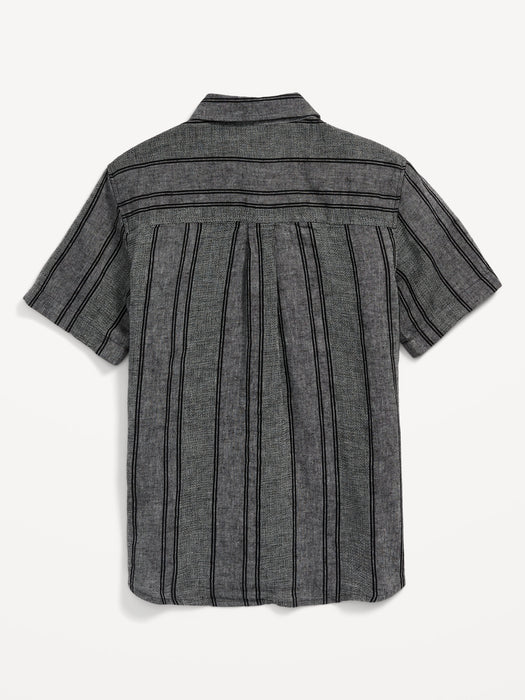 Short-Sleeve Linen-Blend Pocket Shirt for Boys