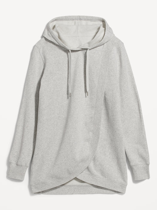 Maternity Cross-Front Nursing Pullover Hoodie