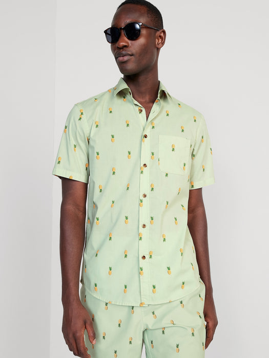 Regular Fit Built-In Flex Everyday Poplin Shirt for Men