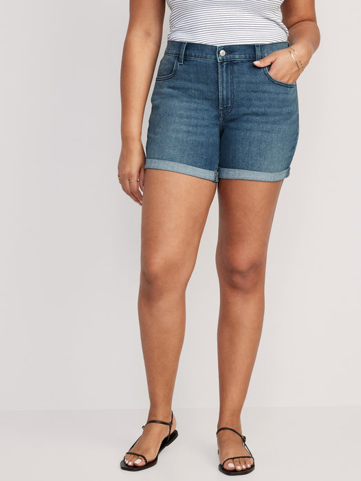 Mid-Rise Wow Jean Shorts for Women -- 5-inch inseam