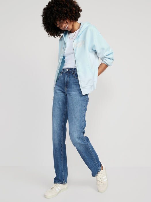 Slouchy Logo Graphic Full-Zip Hoodie for Women