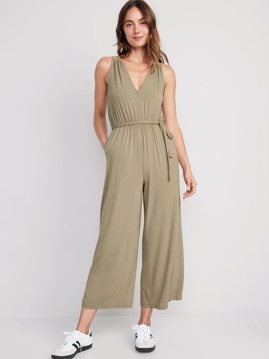 Sleeveless Double-Strap Ankle-Length Jumpsuit for Women