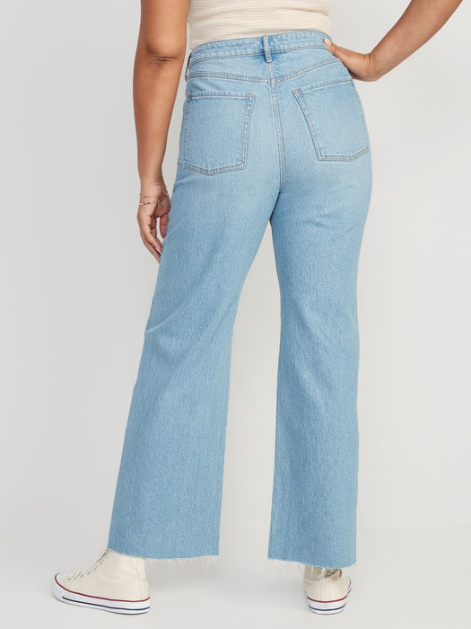 Extra High-Waisted Cut-Off Wide-Leg Jeans for Women