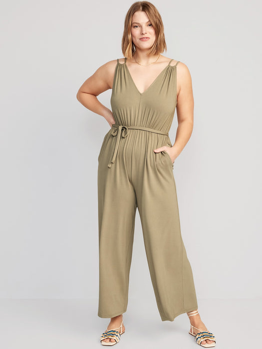 Sleeveless Double-Strap Ankle-Length Jumpsuit for Women