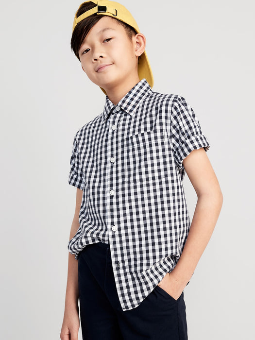 Short-Sleeve Printed Poplin Shirt for Boys