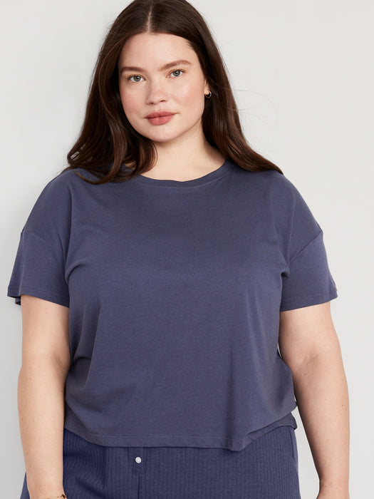 Sunday Sleep Cropped Lounge T-Shirt for Women