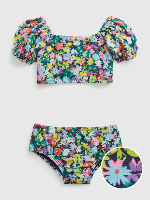 Toddler Recycled Puff Sleeve Swim Two-Piece